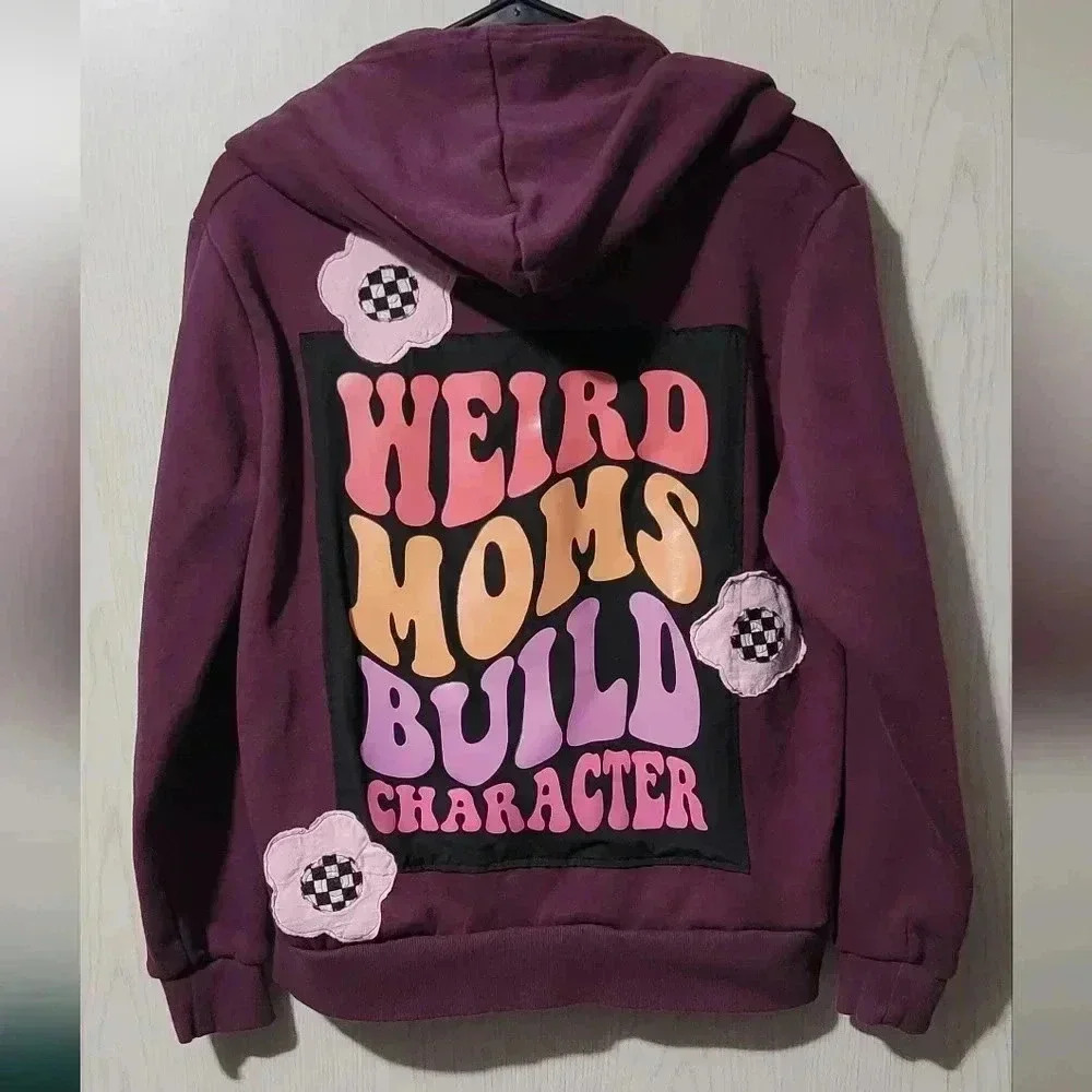 Upcycled weird mom zip up